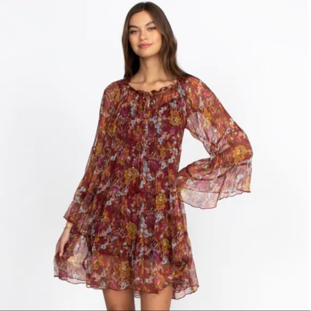 Johnny Was floral midi dress.